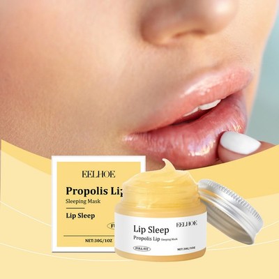 Lip Mask Bee Propolis Overnight Repair Moisturizing and Exfoliating for Dry Lips