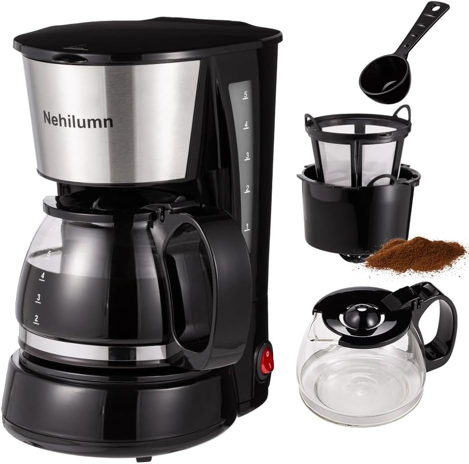 With Permanent Filter, 20oz Electric Machine, Black/si