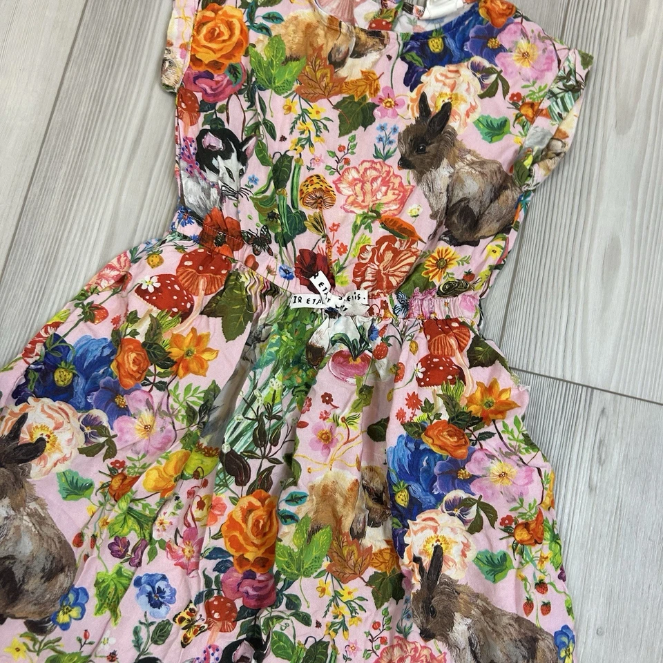 Vestido Nathalie Lete x H&M Niñas 6-7 Años Estampado Animal Conejos Gatos Colorido Foto 4 de 4