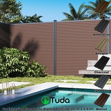 Composite Fence Boards 1.83m x 16cm Tongue & Groove Slatted Woodgrain Panels