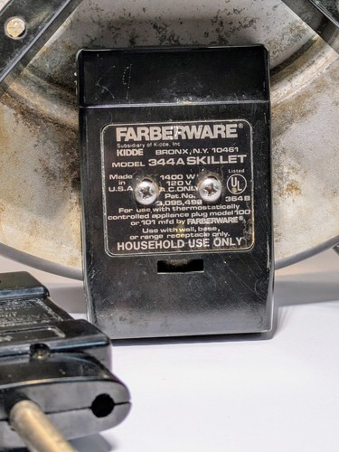VTG Farberware 344A Electric 12" Fry Pan Skillet Cookware Dome Lid Stainless USA - Picture 5 of 5