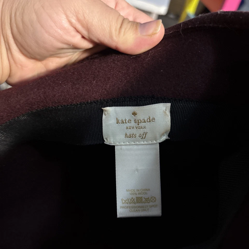 Шерстяная шляпа-бант Kate Spade Cloche фиолетовая Downtown Abby - Изображение 2 из 4