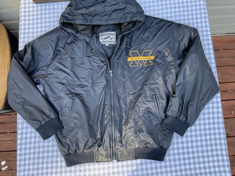 Винтажный Мичиган футбол Bomber куртка пальто ветровка размер средний 90-х Y2K - Изображение 2 из 4