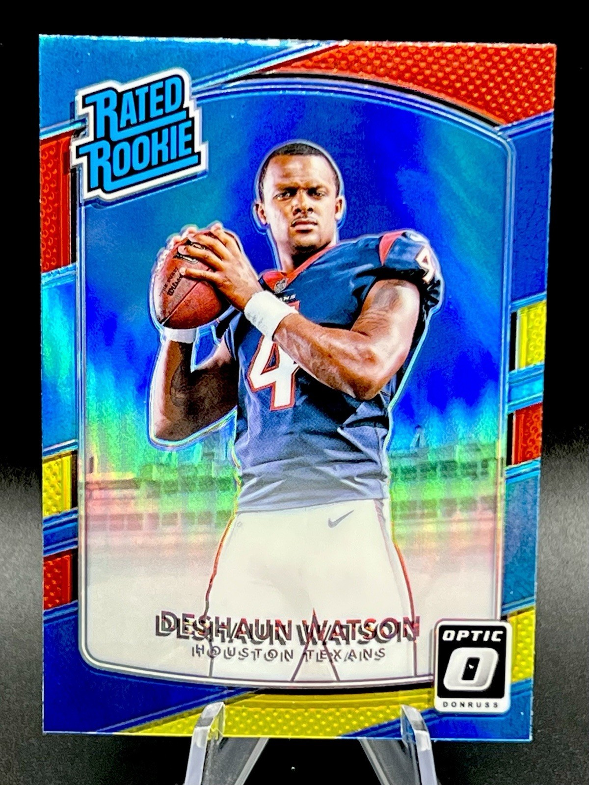 2017 Donruss Optic Deshaun Watson Red and Yellow Rated Rookie #195