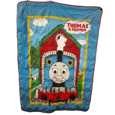 VTG Thomas Friends The Tank Engine Train Blanket Quilt Crib Y2K Nursery 55x39