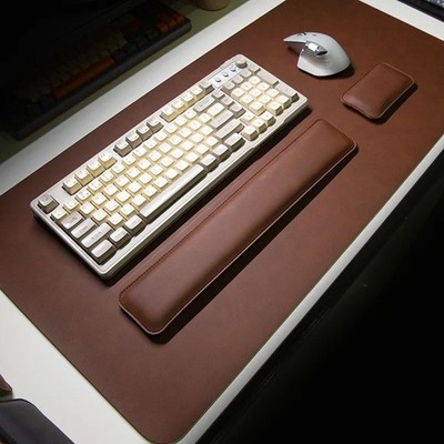 Large Leather Desk Mat   Waterproof Mouse Pad Non-Slip Keyboard & Wrist Support