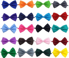 Solid Color Adjustable Boys Kids Bow Tie Collection - 20 Mixed Color/20pcs