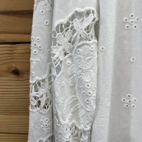 Sundance Princensa Shirt PXL White Eyelet Lace Fringe LS Peasant Top Cotton B144 - Picture 16 of 18
