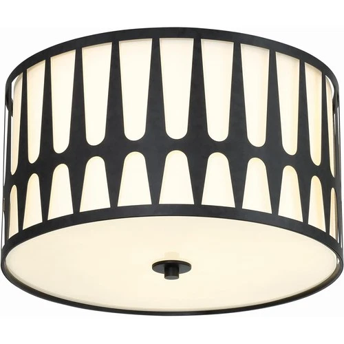 Crystorama ROY-800-BK Royston 3 Light 18 inch Black Flush Ceiling Light - Picture 2 of 7