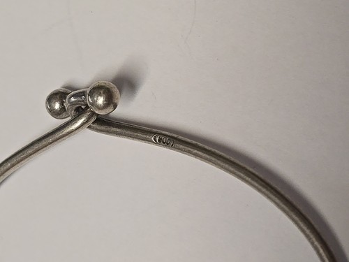 Bracciale in Argento 800 rigido con sfera finale - Foto 6 di 7