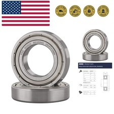 2 Pcs 6005ZZ Double Metal Seal Bearings 25x47x12mm, Pre-Lubricated and Stable...