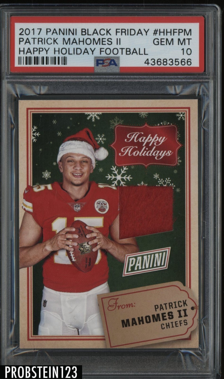Patrick Mahomes Panini Black Friday Happy Holiday Football #HHFPM Base