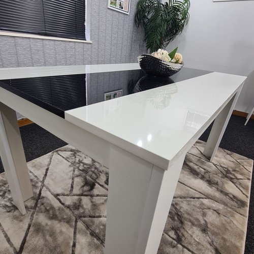 Dining Table Set and 6 4 black white Leather chairs kitchen table set of 4 or 6 - Picture 77 of 94