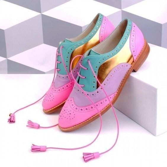 pastel dress shoes Vernon: Women's Pastel Rose Leather Oxford Shoes
