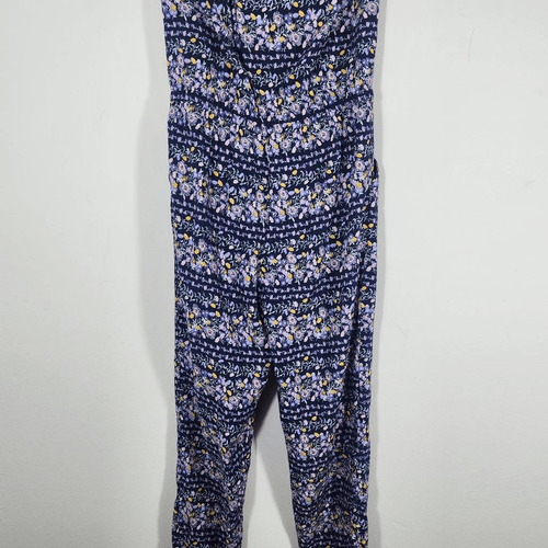 Old Navy Blue and Pink Floral Print Jumpsuit Size 16 XXL Girls Boho Romper - Picture 6 of 8