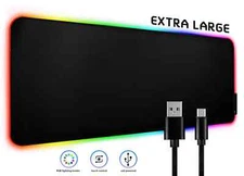 Gaming Mouse Pad RGB LED Light Oversized Glowing 11 Colors Switching Waterproof