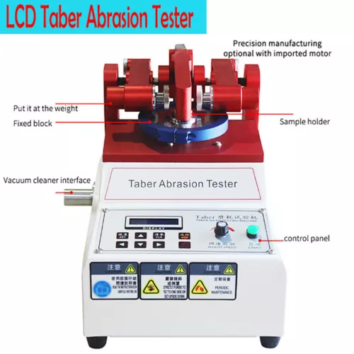 taber Abraser Test Abrasione Macchina Vetro Vernice Pellicola Tester Resistenza Abrasione - Foto 4 di 8