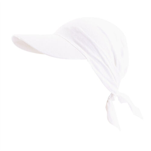 Women Head Wrap Bandana With Visor Cap Brim Turban Solid Scarf Baseball Sun Hat - Picture 12 of 17