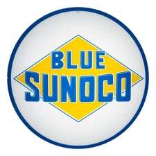 Single Blue Sunoco 13.5" Gas Pump Lens (G189)