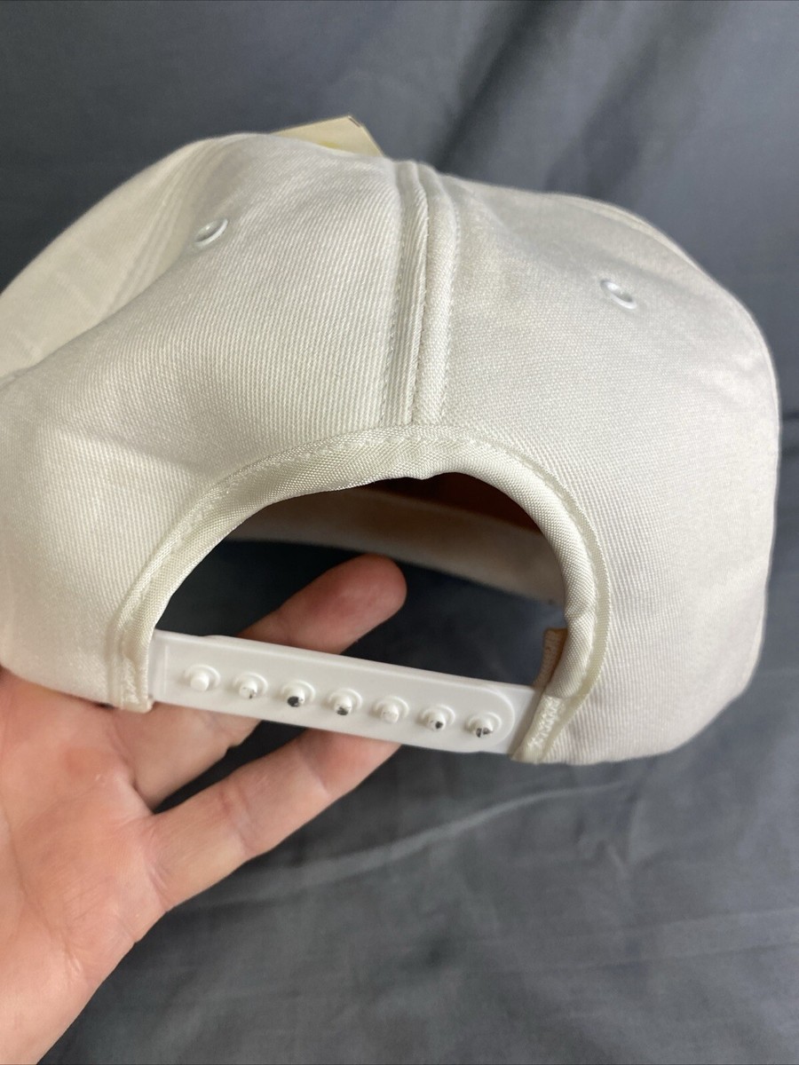 Vintage CAT Snapback Trucker Hat White Patch Cap USA 80's 90