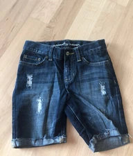 Seventy Seven Kids Dark Wash Bermuda Jean Shorts - Girls Size 8