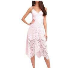 NWT Lulus One Wish Light Blush Pink Lace Sleeveless Midi Dress MEDIUM