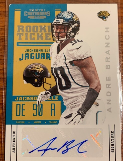 2012 Panini Contenders Auto #103 Andre Branch Jacksonville Jaguars Free Shipping