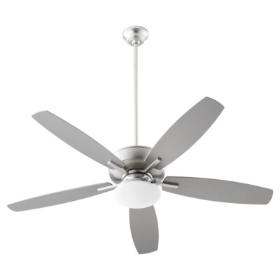 Quorum Breeze Patio Plus 52'' Outdoor Fan, Satin Nickel - 17052-165