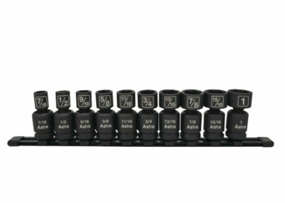 Astro Pneumatic 78240 10Pc 1/2'' Drive SAE Nano Pinless Universal Impact Sockets