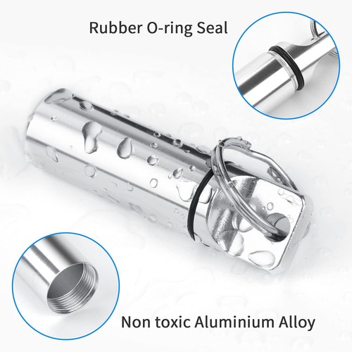 Small Pocket Pill Box Keychain, Aluminium Alloy Portable Mini Pill Organizer For - Bild 3 von 12