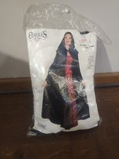 Hooded Cloak Crushed Panne - Black - Vampire Hocus Pocus - Costume - Adult