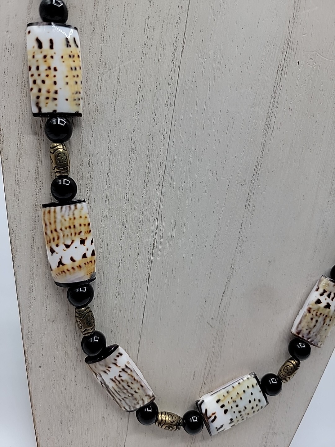 Shell Beaded Necklace Long EUC Beach - image 2