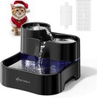 Ultrafiltration Cat Water Fountain, Multi-Level Fountain with 3 Black