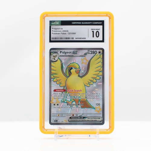 2024 Pokemon Pidgeot ex Full Art Holo #221 Paldean Fates - CGC 10 Gem Mint