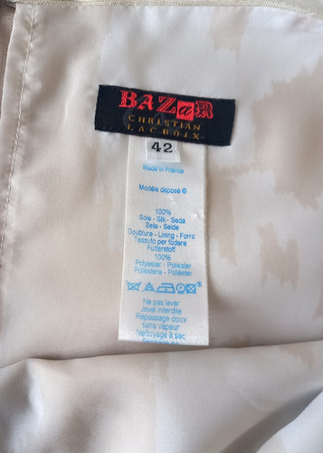 Vintage 90s BAZAR de CHRISTIAN LACROIX Tailored 100% Silk Skirt F 42 - UK 10 12 - Picture 4 of 4