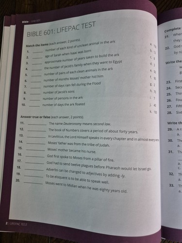 Lifepac Bible- Grade 6- Complete Set (Alpha Omega Publications) - Picture 13 of 17