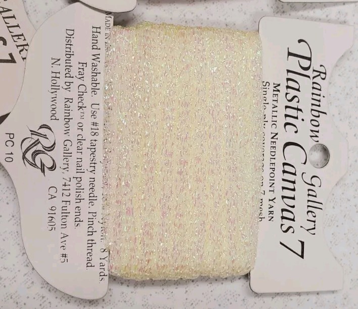 8 Rainbow Gallery Plastic Canvas 7 Metallic Needlepoint Yarn 8 Yards 8