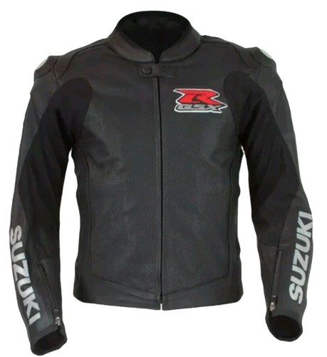 SUZUKI Motorcycle Jacket Motorbike Racing Sport Bike Leather Jacket-S-M-L-XL-2XL - Picture 2 of 7
