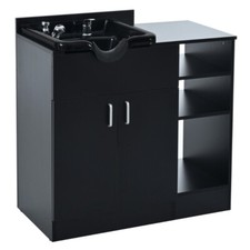 Shampoo Backwash Station for Spa Salon Station with Shampoo Bowl Storage Layer