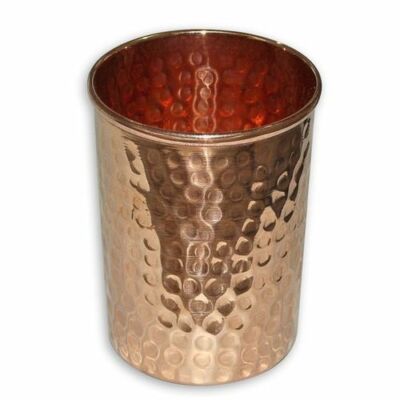 Hammered Dinner Glass  Copper Vessel for Drinking Water Glass Set of 2