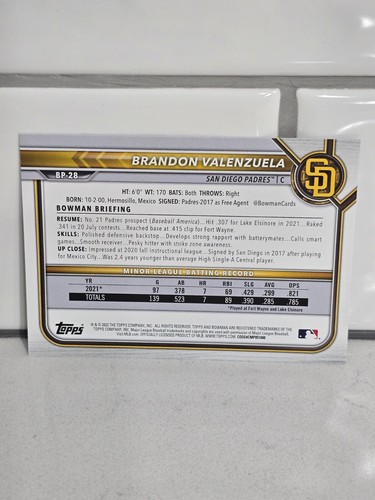 2022 Bowman Paper Base Stars/Vets #1-100 & Prospects #BP1-150 + Parallels/Autos - Picture 211 of 409