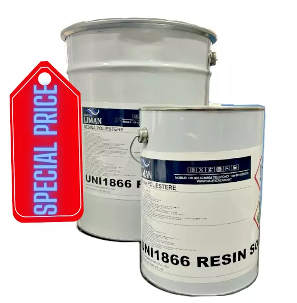 Resina poliestere con catalizzatore per riparazione barca in vetroresina - Immagine 2 di 3