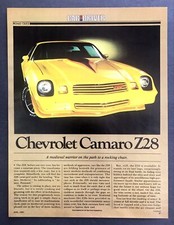 1980 Chevrolet Camaro Z28 Coupe Road Test Technical Data Photos Review Article