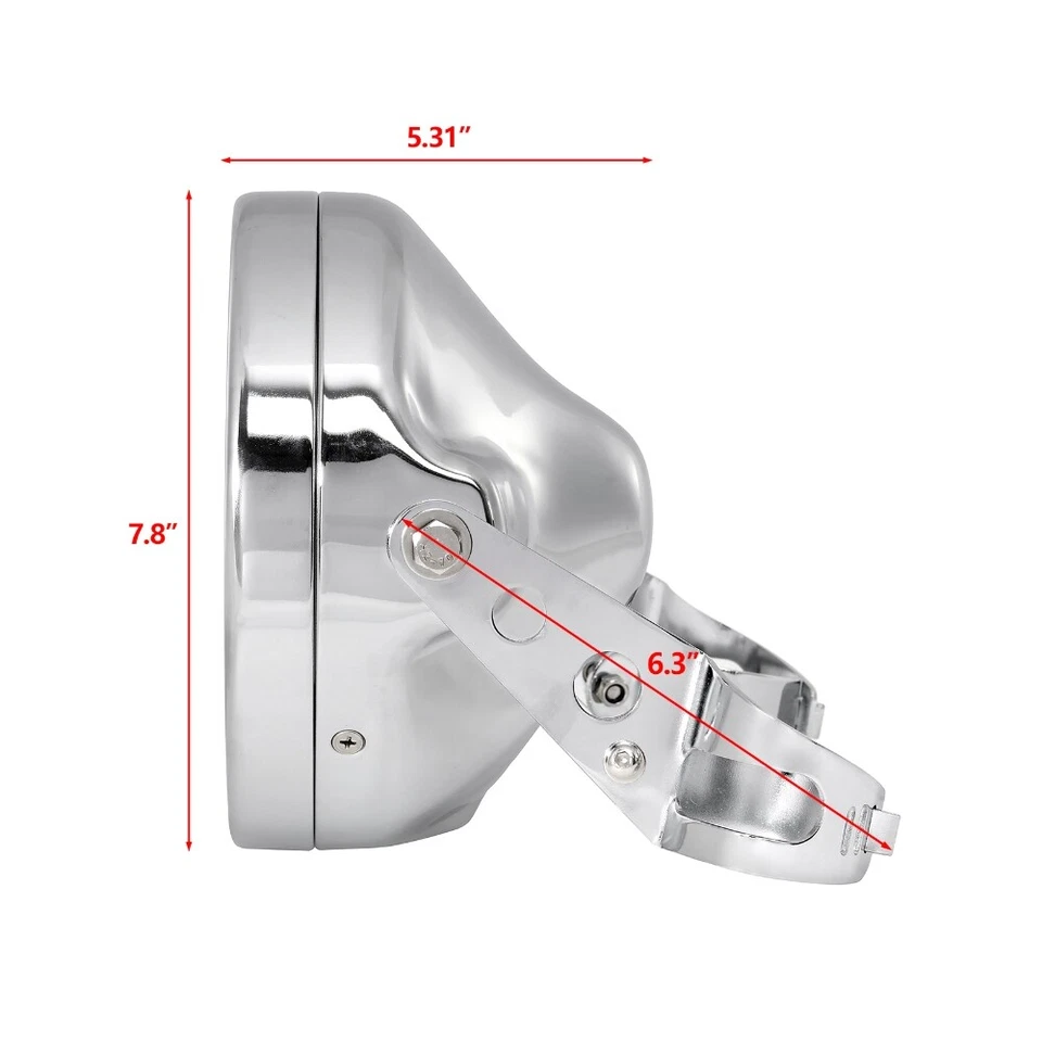 7" LED Headlight + Mount Housing Bucket For Harley Softail Springer EFI FXSTSI - Image 2 of 4