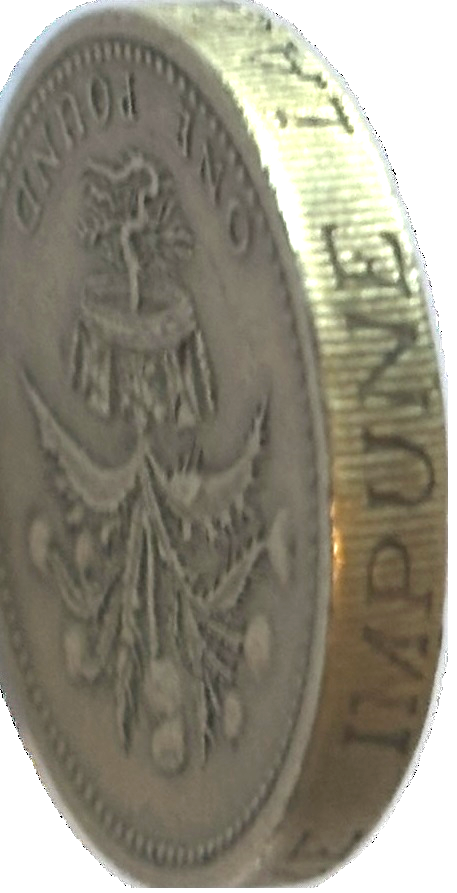 1984 ONE POUND QUEEN ELIZABETH II COIN WITH UPSIDE DOWN ENGRAVING ON ...