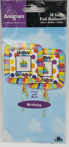4 18" FOIL HAPPY BIRTHDAY BALLOONS - Picture 4 of 4