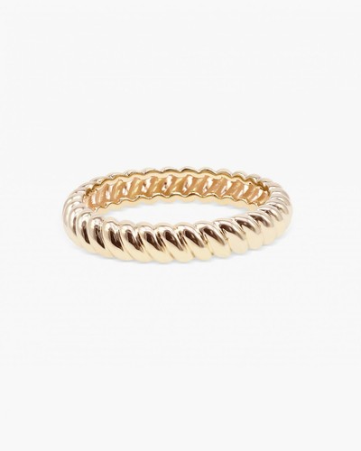 14k Solid Gold Twisted Ring Band Unisex Wedding Band For Men Women Gold Gift. - Picture 5 of 12