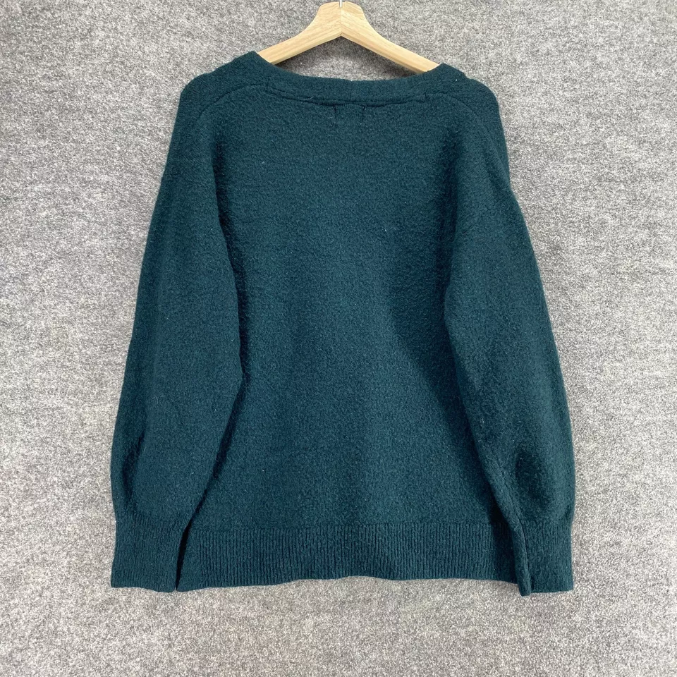 Suéter Pullover H&M Mujer XS Azul Tejido Lana Cuello en V Manga Larga Informal Sólido Foto 2 de 4