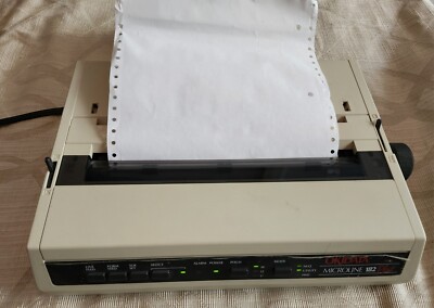 Okidata Microline 182 Plus  Dot Matrix Printer W  Power & Print Cables