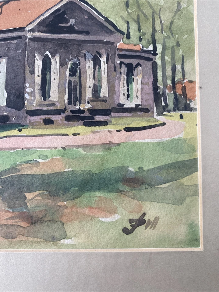 Pintura acuarela firmada por Curtis Arboretum John J Dull (Filadelfia 1859-1949) Foto 3 de 4